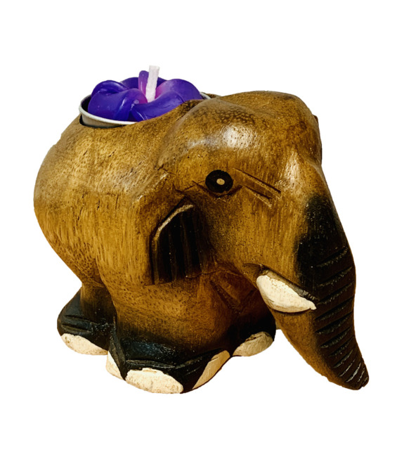 Wooden Elephant Tea Light Holder - Handmade Decorative Candle Holder by ...