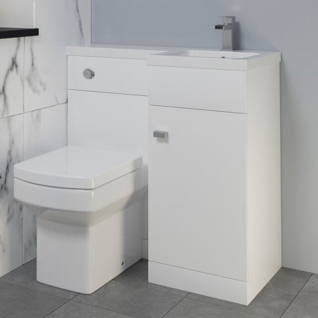 900mm Bathroom Vanity Unit Basin & Square Toilet Combined Furniture by ...