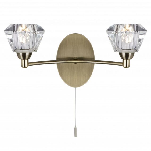 Searchlight Richmond Doppel-Wandleuchte – Antik Messing, 2x E14 Fassung – 16x30 Cm, Klassisches Design