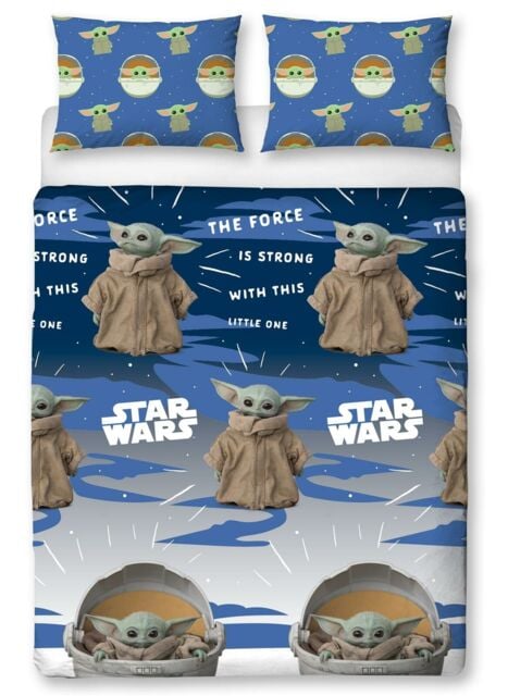 Star Wars Mandalorian Double Duvet Cover Baby Yoda Reversible Bedding ...
