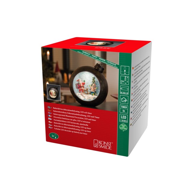 Christmas Led Snow Globe Lantern With Santa Scene, Water Filled / For ...
