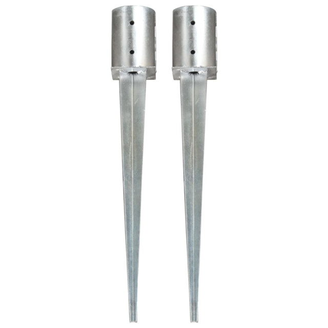 Ground Spikes 10x76cm Silver Galvanised Steel Heavy-duty Fence & Arch ...