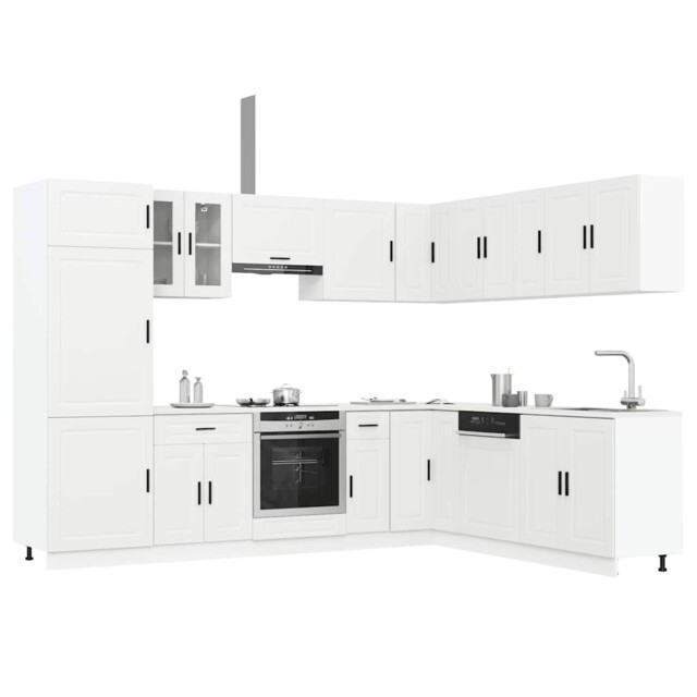 14-piece White Kitchen Cabinet Set, Engineered Wood & Glass, by eBay ...