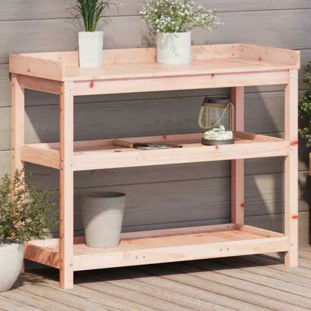 Potting Table With Shelves Potting Bench Plant Table Solid Wood Pine by ...
