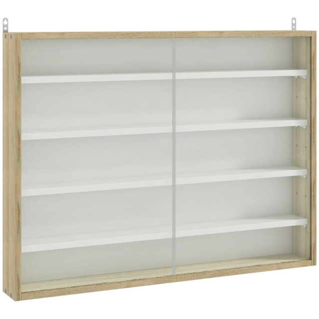 Homcom 5-tier Wall Display Shelf Unit Cabinet W/ Shelves Glass Doors by ...