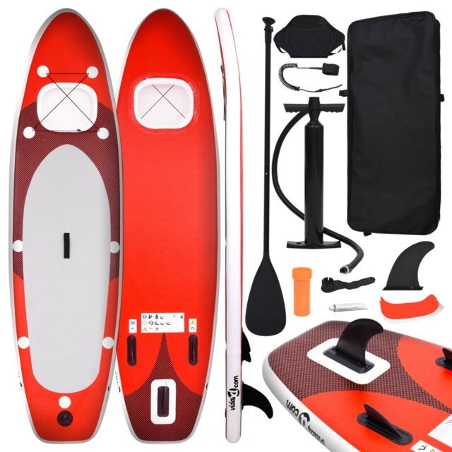 Red Inflatable Paddle Board Set 300x76x10 Cm Pvc With Window & Carry by ...