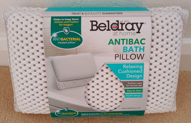 Beldray Antibac Bath Pillow Relaxing Cushioned Design White by eBay ...