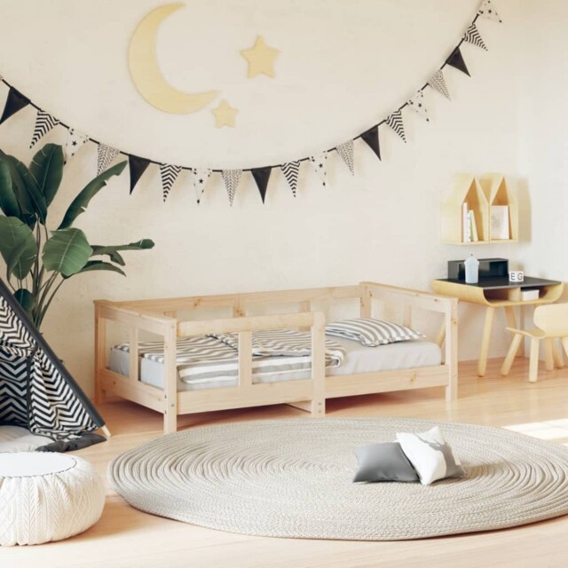Kids Bed Frame Wooden Bed Base Bedstead For Children Solid Wood Pine by ...