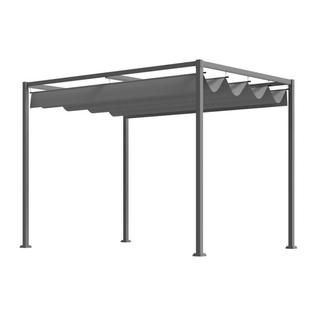 Outsunny 3 X 2m Metal Pergola Gazebo Patio Sun Shelter Retractable by ...