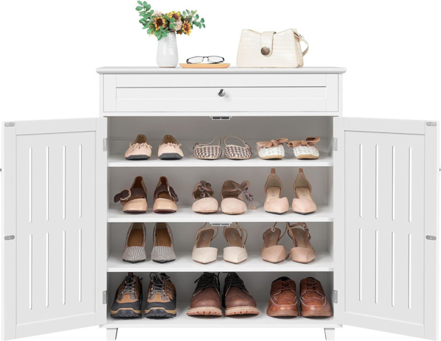 Yaheetech Shoe Cabinet, Wooden Shoe Storage Cabinet Organizer With 1 by ...