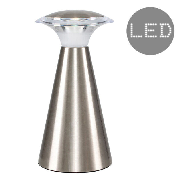 Wireless Cordless Touch Table Lamp Chrome Battery Operated Led 20cm by ...
