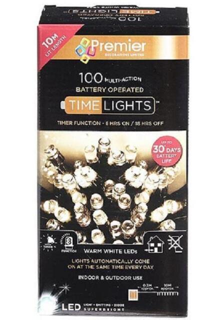 Premier 200 LED Multi-Action Battery Operated Pin Wire Lights – Vintage Gold – Timer