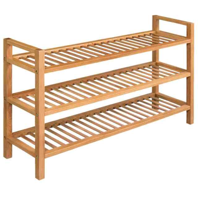 Shoe Rack With 3 Shelves 100x27x60 Cm Solid Oak Wood Vidaxl by eBay ...