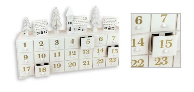 Christmas White Wooden Scene Design Advent Calendar With Led by eBay ...