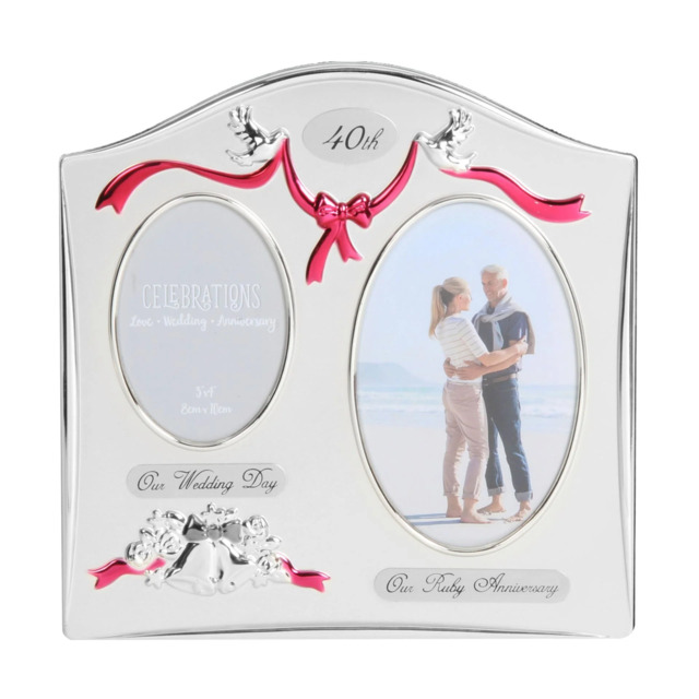 Juliana Photo Frame 2 Tone Silver Plated Double Wedding