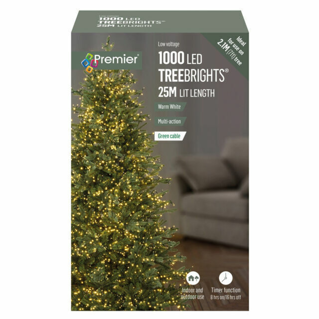 Premier 1000 Led Multi-action Treebrights Christmas Tree Lights Timer ...
