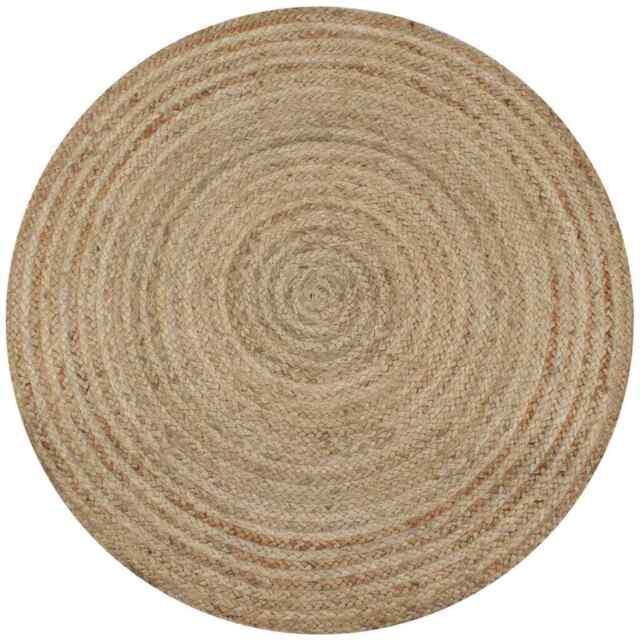 Area Rug Braided Jute 90 Cm Round by eBay | ufurnish.com