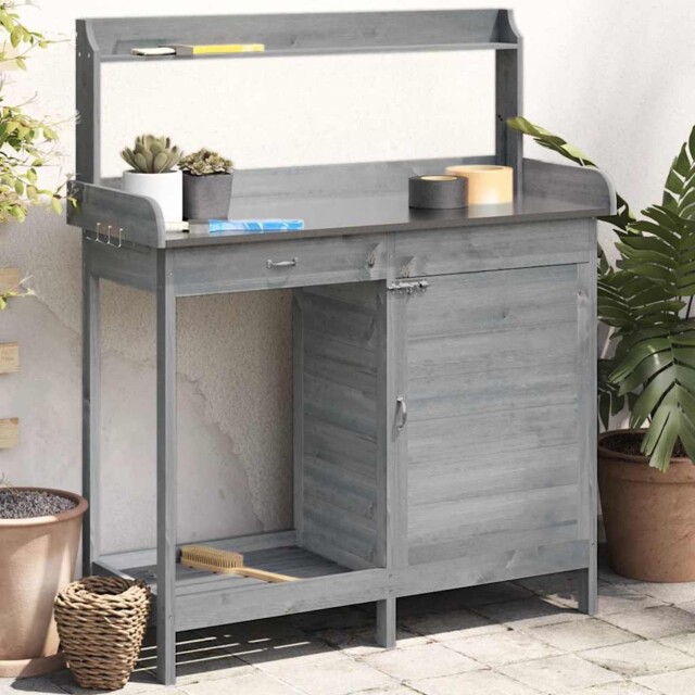 Potting Table With Cabinet Potting Bench Plant Table Solid Wood Fir by ...