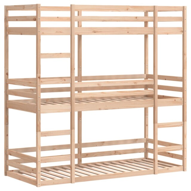 Triple Bunk Bed Toddler Loft Bed Bedroom Bed Frame Solid Wood Pine by ...