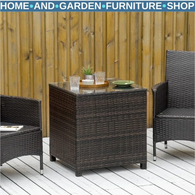 Small Weatherproof Table Rattan Garden Side Table Outdoor Patio Coffee Table Small Weatherproof ...