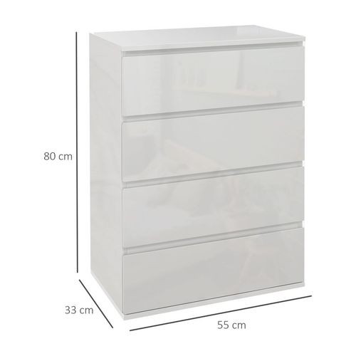 HOMCOM Modern Chest of Drawers 4 Drawer Dresser for Bedroom with Gold Legs and Handles, Black main image 0
