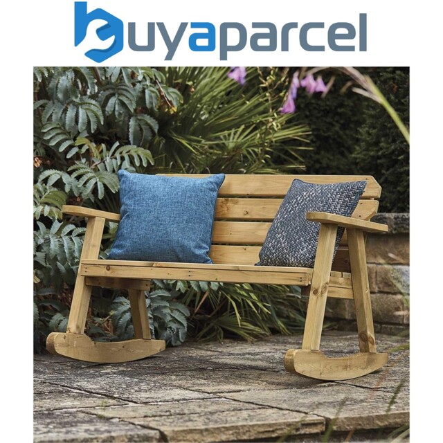 Woodshaw Hampton Rocker Wooden Garden Park Patio Bench Rocking Chair 2 ...