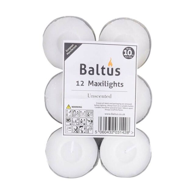 Baltus Unscented Tealights Maxilights 12 Pack by eBay | ufurnish.com