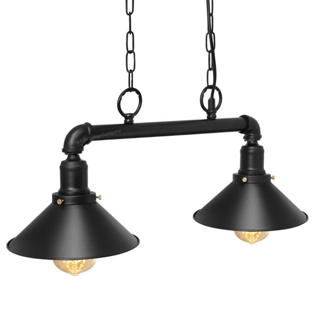 Industrial 3-Light Pendant Ceiling Lamp – Steampunk Style, Adjustable, Black/Copper/Red