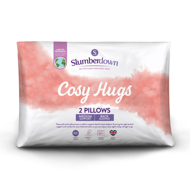 Slumberdown Cosy Hugs Medium Back Sleeper Pillows, 2 Pack by eBay ...