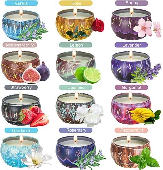 Scented Candle Gift Set For Women 8 Packs 2.8 Oz Natural Soy Wax by ...