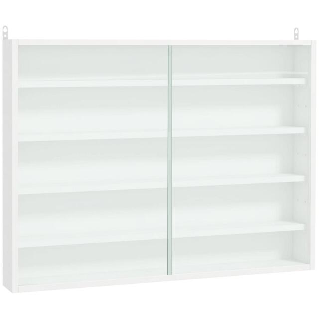 Homcom 5-tier Wall Display Shelf Unit Cabinet W/ Shelves Glass Doors by ...