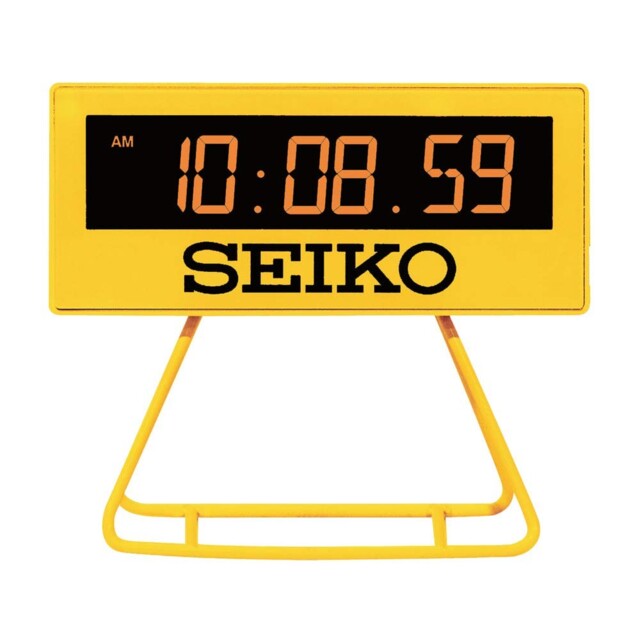 Seiko Alarm Clock Yellow Digital Mini Timer Rectangle Desktop Quartz by ...