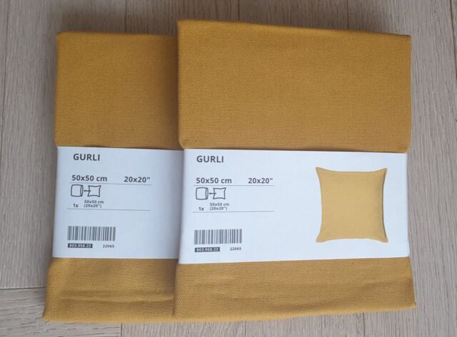 Lot De 2 Housses De Coussin IKEA GURLI – 50x50 Cm – Gris – 100% Coton – Neuf