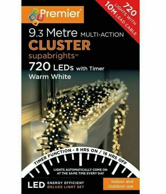 Premier Multi Action Supabrights Cluster Lights With Timer 720 Led by ...