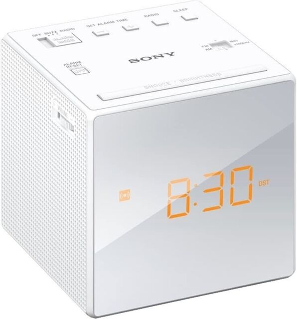 Sony Icfc1 Portable Tabletop Fm/am Clock Radio Single Alarm White by ...
