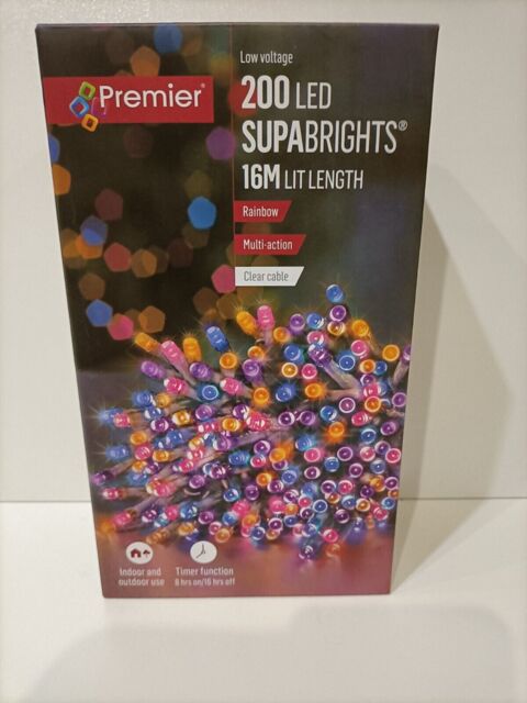 Rainbow Led Christmas Tree String Lights 200 Led Premier Multi Action ...