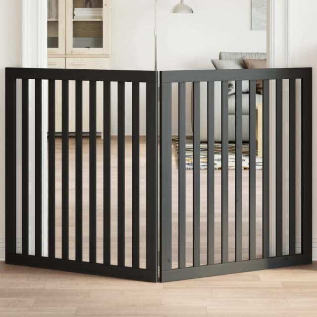 Dog Gate Foldable 2 Panels Black 160 Cm Poplar Wood Vidaxl by eBay ...