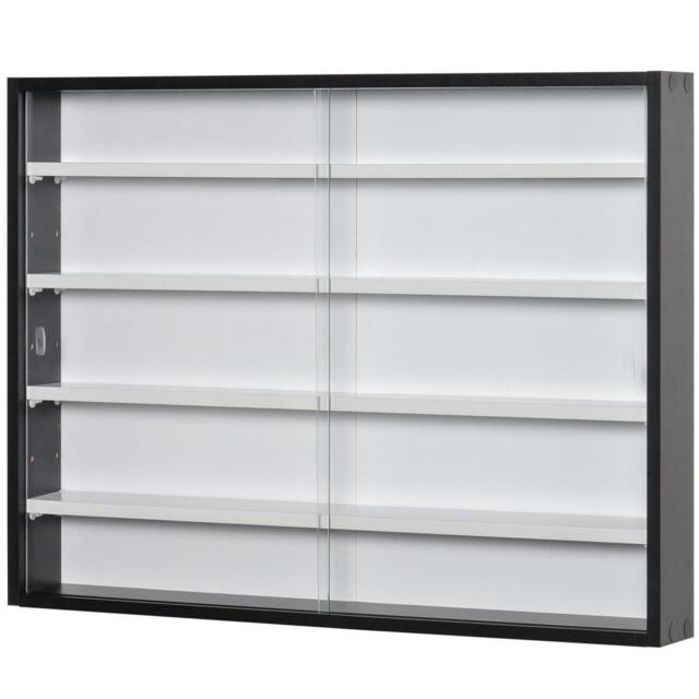 Homcom 5-tier Wall Display Shelf Unit Cabinet W/ Shelves Glass Doors by ...