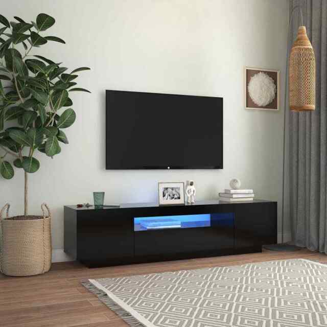 Tv Cabinet With Led Lights Tv Unit Living Room Furniture Multi Colours ...