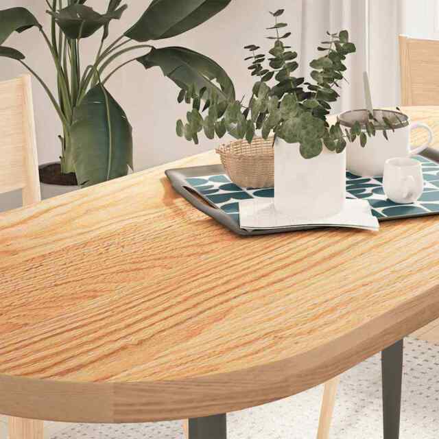 Vidaxl table top 140x60x4 cm solid wood oak oval by ebay ufurnish