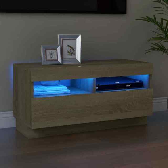 Tv Cabinet With Led Lights Entertainment Centre Tv Stand Media Tv Unit ...