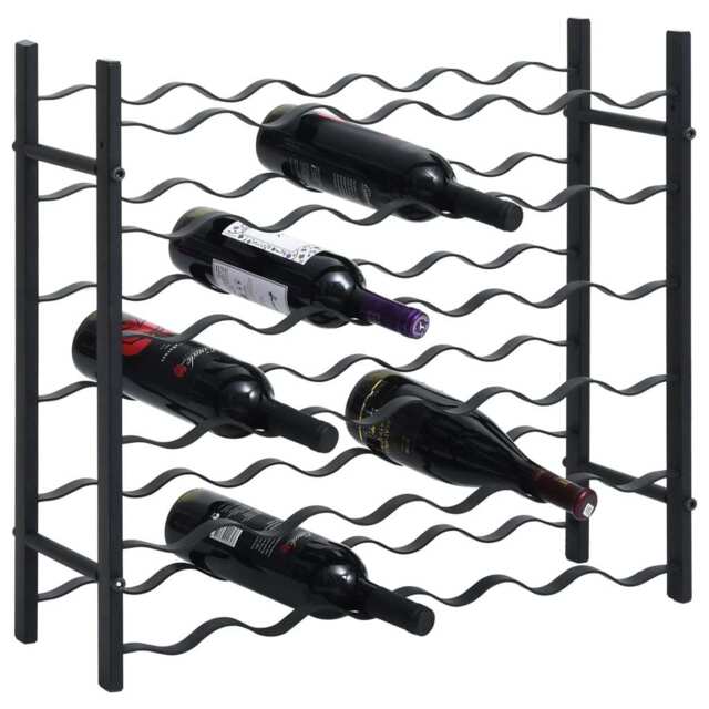 Durnish Rack Wine Rack For 36 Bottles Black Iron by eBay | ufurnish.com