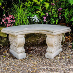 Oakley Cute Straight Garden Bench Stone Cast Garden Statue by B&Q ...