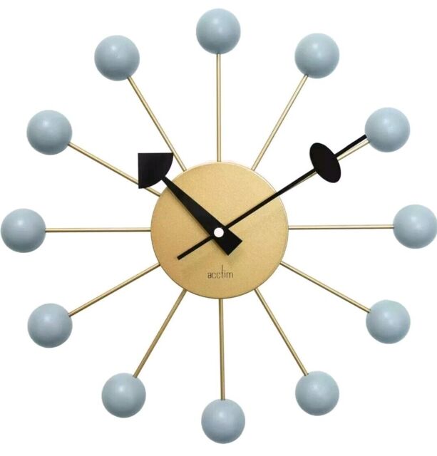 33cm Acctim Meta Spoke Wall Clock Haze Coloured Balls Bedroom Kitchen ...