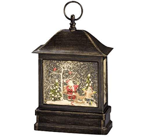 Led Snow Globe Lantern Santa Scene Christmas Lantern Warm White Diode ...