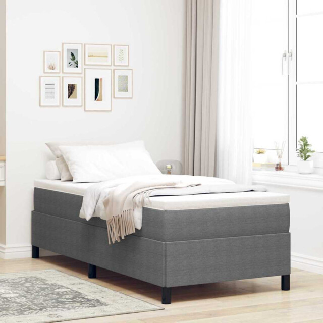 Bed Frame Light Grey 90 X 200 Cm Corduroy Fabric Engineered Wood by ...