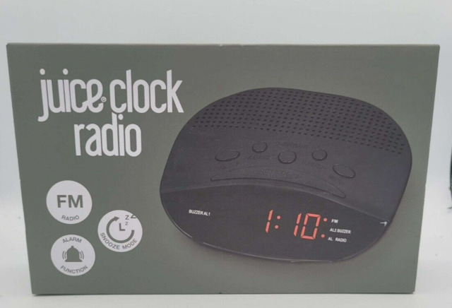 1x Black Juice Fm Radio Clock - Snooze & Alarm Functions - Uk by eBay ...