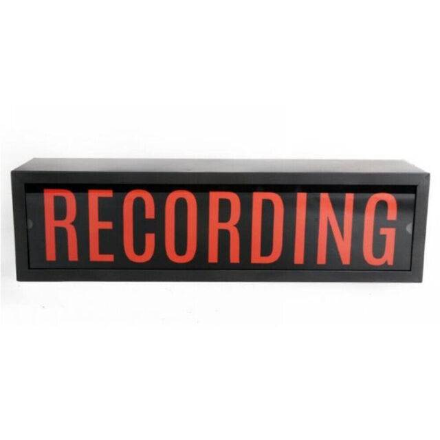 Illuminated Vintage Retro Recording Metal Wall Sign Light Box Uk Mains ...