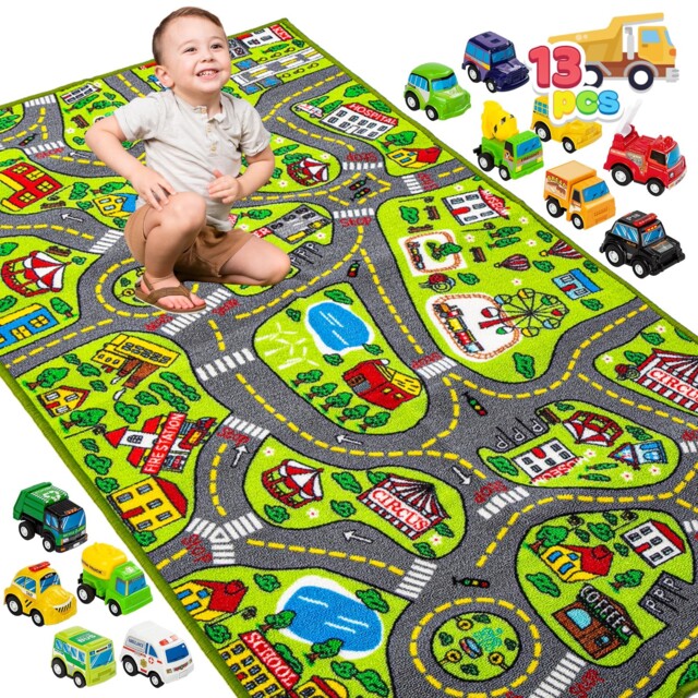 Background Toy Rug Joyin Kids Toy Rug Gift Set-city Playmat With Road Tracks & 12 by eBay ...
