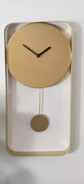 Native Home & Lifestyle Design Modern Metal Wall Pendulum Clock Gold by ...